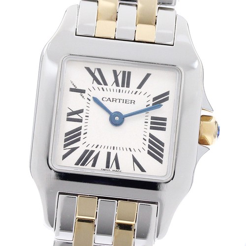 CARTIER Santos de Moiselle SM W25066Z6 beige Dial Quartz Ladie...