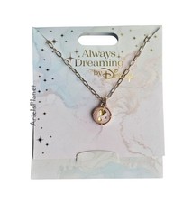 2025 Disney Parks Always Dreaming Minnie Mouse Ear Round Gold Tone Necklace