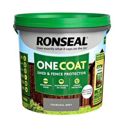 Ronseal 5 Liter anthrazitgrau Einschicht Zaunleben schnelltrocknend Gartenhaus Farbe