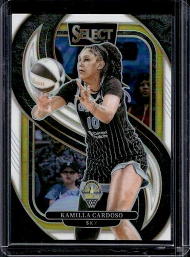 2025 Panini WNBA Select Kamilla Cardoso Premier Level White Prizm RC #/99 Sky
