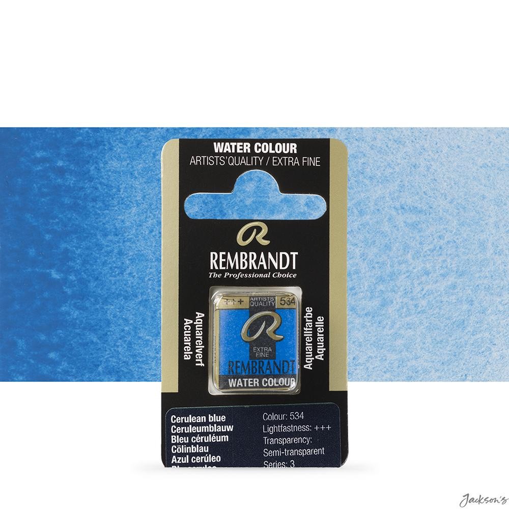 Royal Talens Rembrandt Watercolour Paint Half Pan Cerulean Blue For Artists