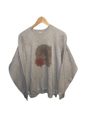 Vintage 90s Cute Kitten Cat Flower Graphic Gray Sweatshirt Size 2XL