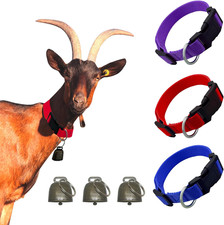 3 Pack Cow Horse Sheep Anti-Lost Bronze Bell, Adjustable Nylon Goat Collar with