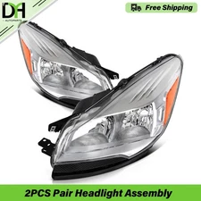 PAIR/2PCS Halogen Chrome Headlights Headlamps Assembly For Ford Escape 2013-2016