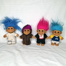 Russ Trolls Munk Groom Soccer Workout Wedding Suit 5" Troll Vintage Set LOT of 4