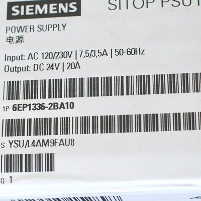 SIEMENS New PLC UNIT 6EP1 336-2BA10 6EP1336-2BA10 POWER SUPPLY MODULE