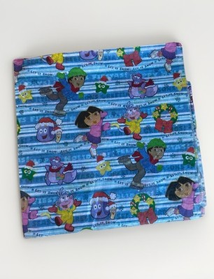 Vintage 2004 Nickelodeon Dora & Diego Let It Snow Christmas 2 Tissue Paper Sheet