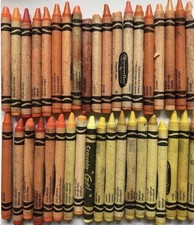 Vintage Crayola Crayons Assortment Lot Red Orange Yellow Themed Used