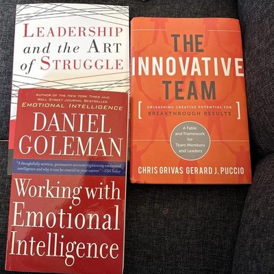 Lot 3 leadership books. Innovative Team, Emotional Intelligence, Art of Struggle