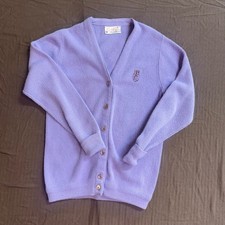 Vintage Lady Pickering Cardigan Small Lavender Knit Tiger Sportswear