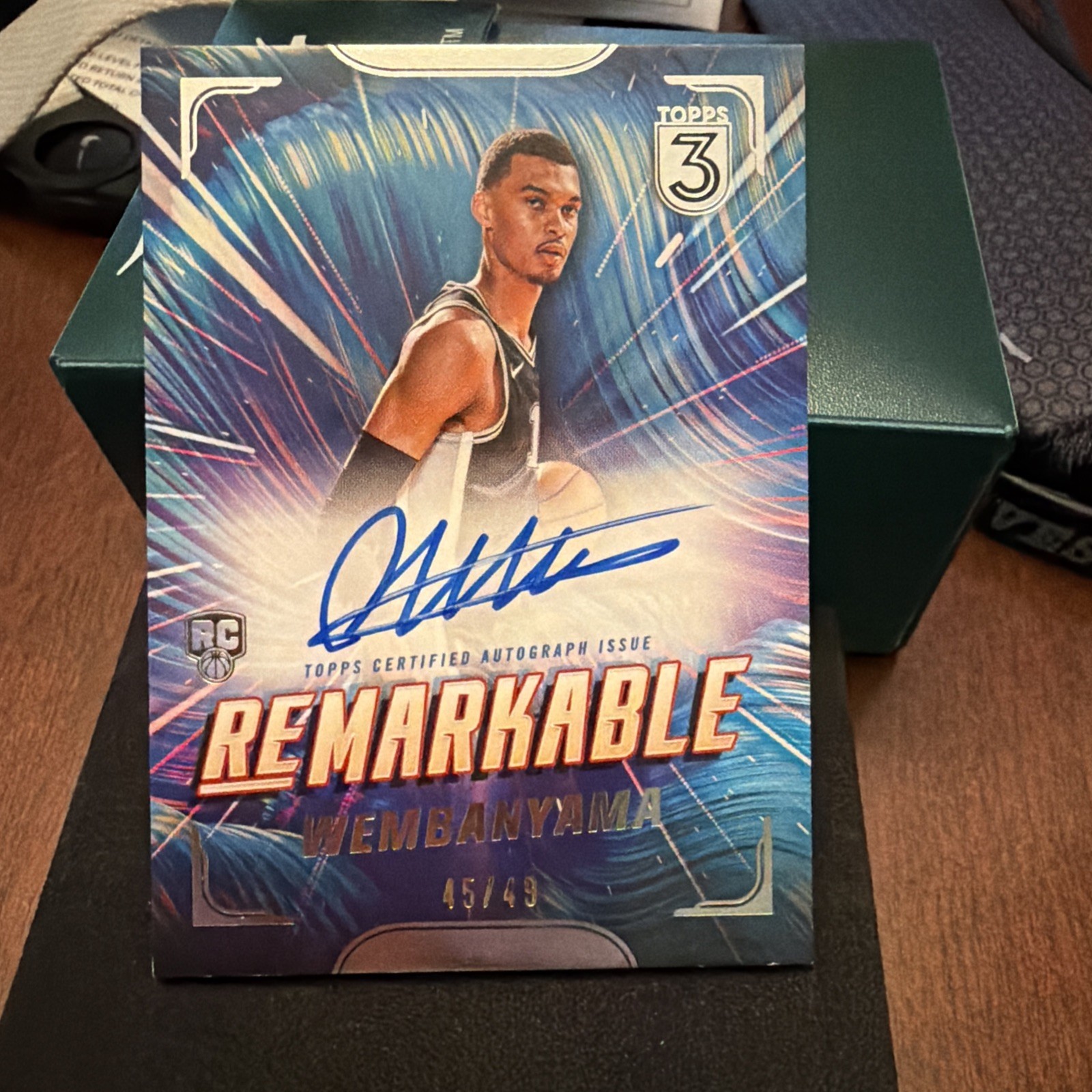 2023-24 Topps 3 Three Re-Markable Victor Wembanyama Rookie ON CARD AUTO #45/49