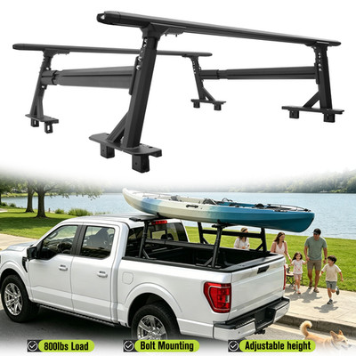 800lb Adj Truck Bed Ladder Rack w/T-Slot For Ford F150 RAM 1500 Silverado Sierra
