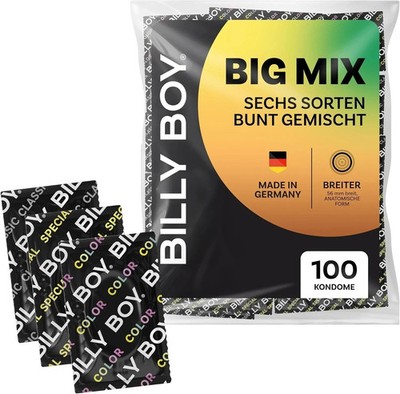 BILLY BOY BIG MIX 100er | 56 mm | Kondommix | verschiedene Sorten bunt gemischt