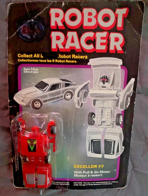 Racer Robot - Excellor #7 Toy - Sealed - Slight Pack Damage (marker pen) 1985