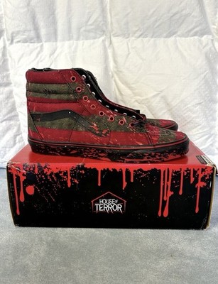 VANS House of Terror High-Top Skate Shoes Red/Black US Nightmare on elm street