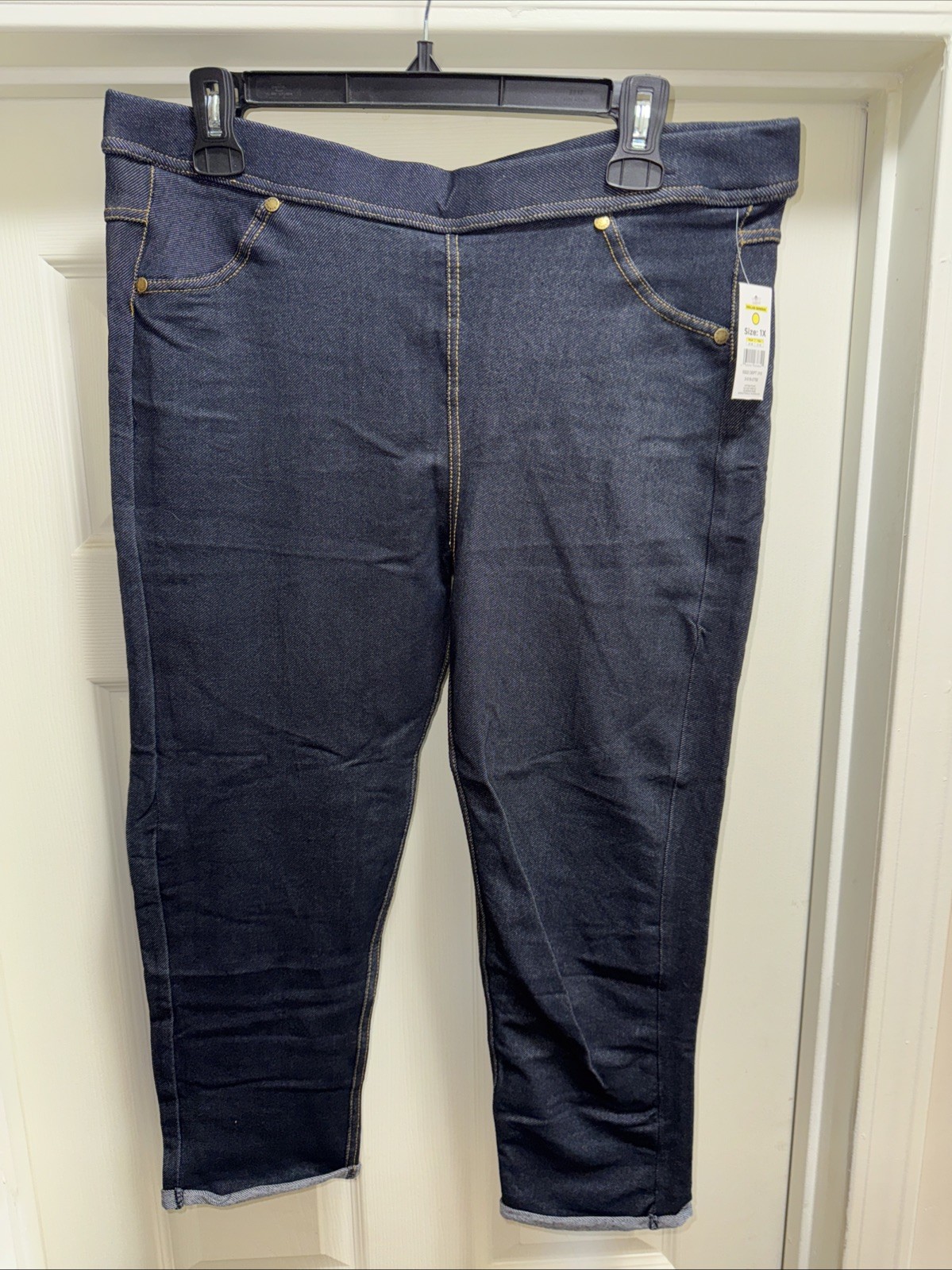Bobbie Brooks Ladies Pull-On Capri Jeggings Blue Elastic Waist Stretch 2x NWT