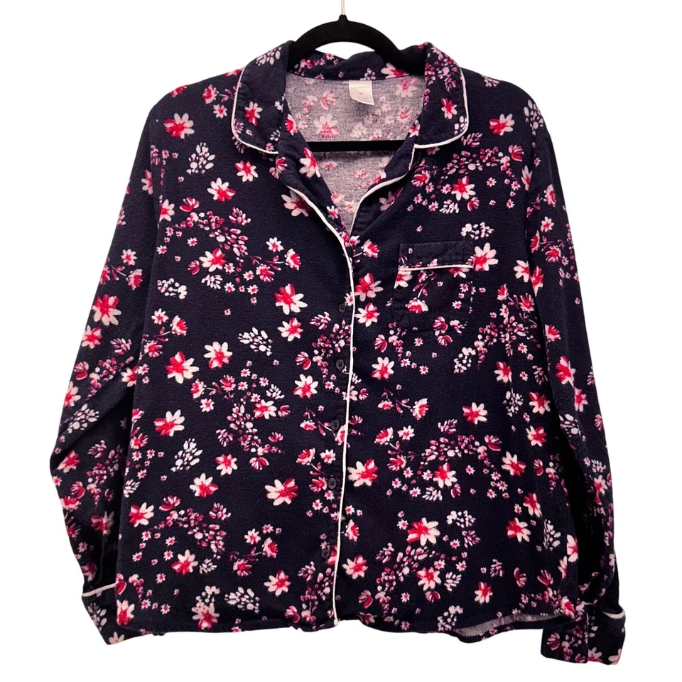 Conjunto de pijama para mujer Liz Claiborne talla mediana estampado floral franela cálido acogedor Foto 2 de 4