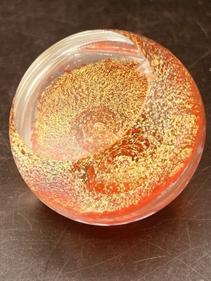 VTG Glass Eye Studio GES Fireball Paperweight Adventurine ʻ03 AS IS