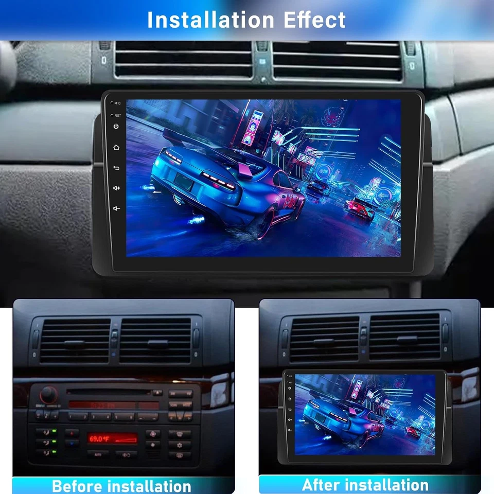 For BMW E46 1999-2005 CarPlay Android 15 9" Car Stereo GPS Navi Radio 2+64G - Image 3 of 4