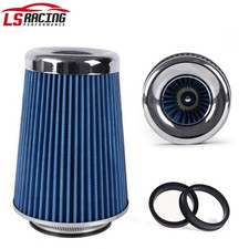 Blue Universal Clamp On Cone High Flow Air Intake Filter 9tall 3 3.5 4 Inlet