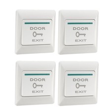 Push to Exit Button Release NO/COM Switch Door Panel 86mmx86mm 36V 3A White 4Pcs
