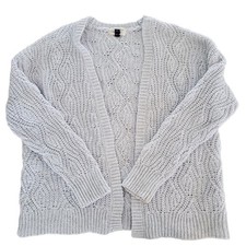 Universal Thread Light Gray Knit Open Cardiga...