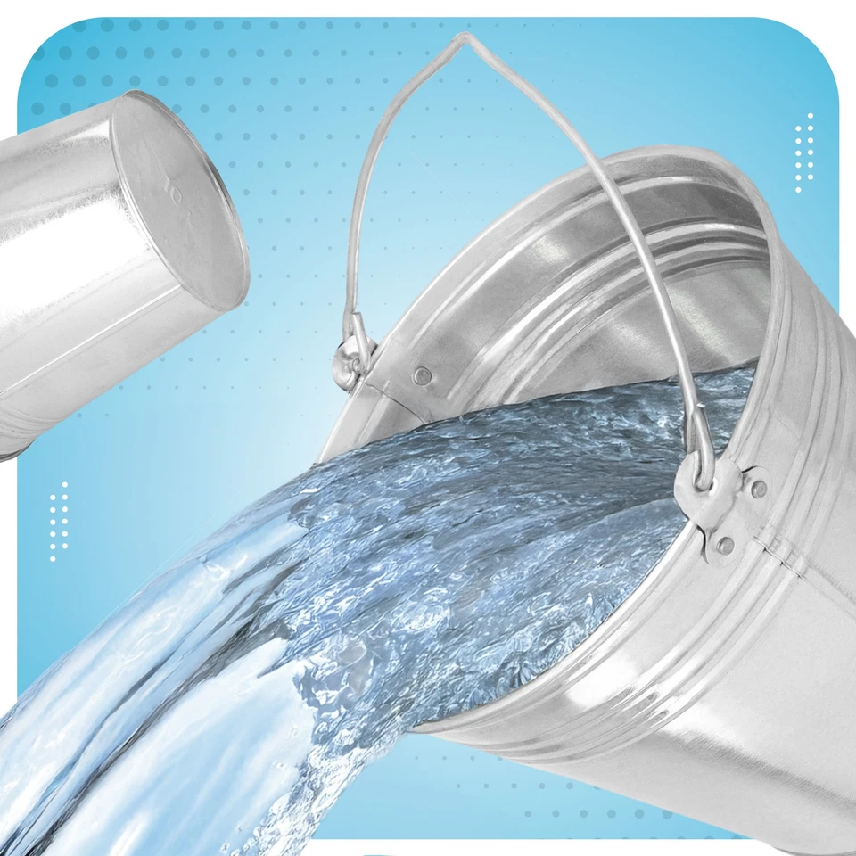 Eimer 15L Metalleimer Wassereimer Zinkeimer Blecheimer Verzinkt Baueimer Garten - Bild 4 von 4