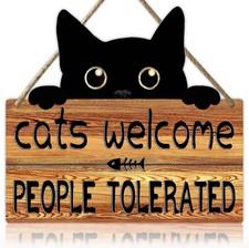 Funny Cat Signs Black Cat Welcome Sign Cat Home Decor Gifts For Cat CatSign02