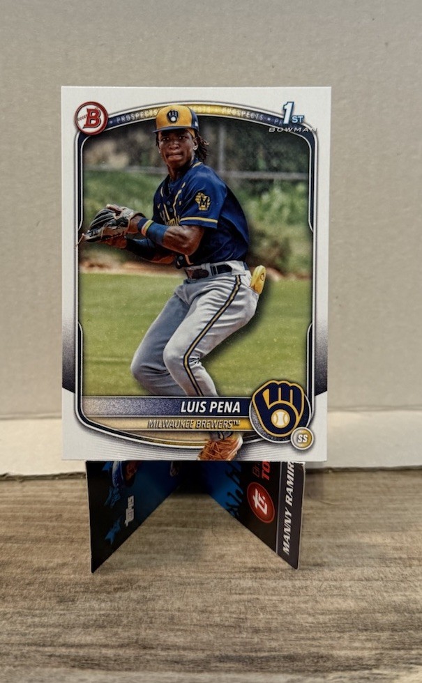 2025 Bowman Luis Pena 1st Bowman Rookie RC #BP-38 Milwaukee Brewers Prospect