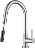 Wasserhahn KüChe Mischbatterie Ausziehbar Hochgebogen Edelstahl 360° Schwenkbar