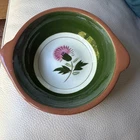 Vintage Stangl Pottery Thistle Lug Handles 5”Bowl Pink Green (D)