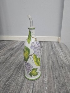 Andrea by Sadek Wild Grapes Porcelain Olive Oil bottle w/spout