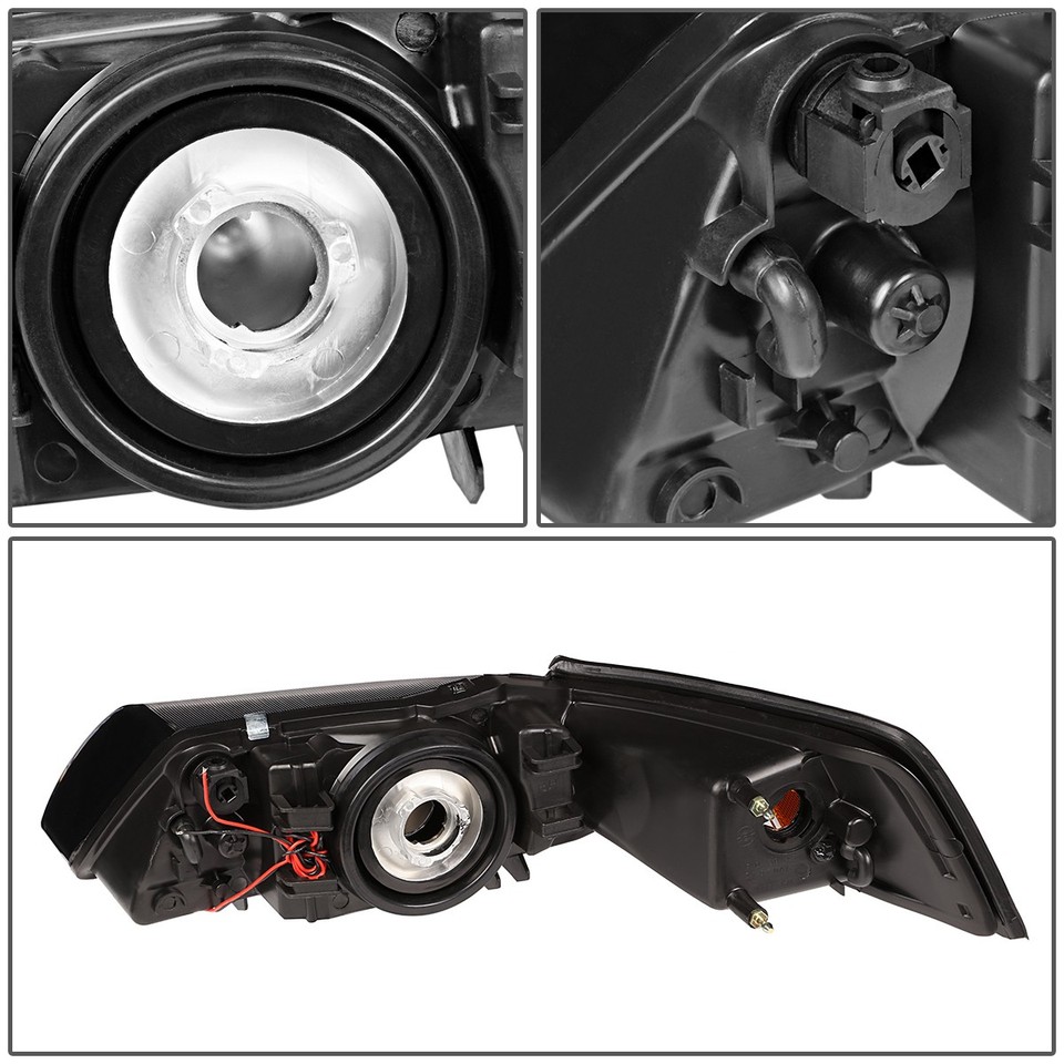 Black Housing Headlight With Amber Corner Signal For 1999