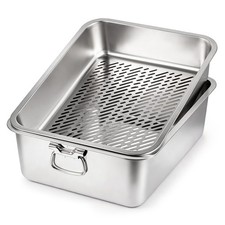 Stainless Steel Double-Layer Cat Litter Box with Sifting Tray, Easy-Clean Design