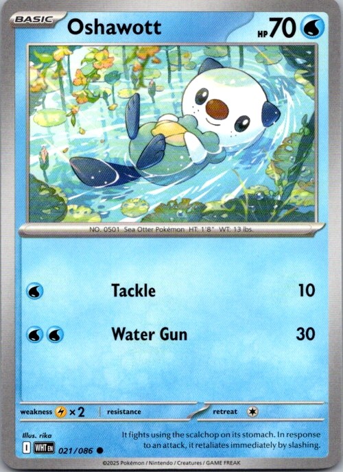Oshawott Common SV: White Flare 021/086 NM