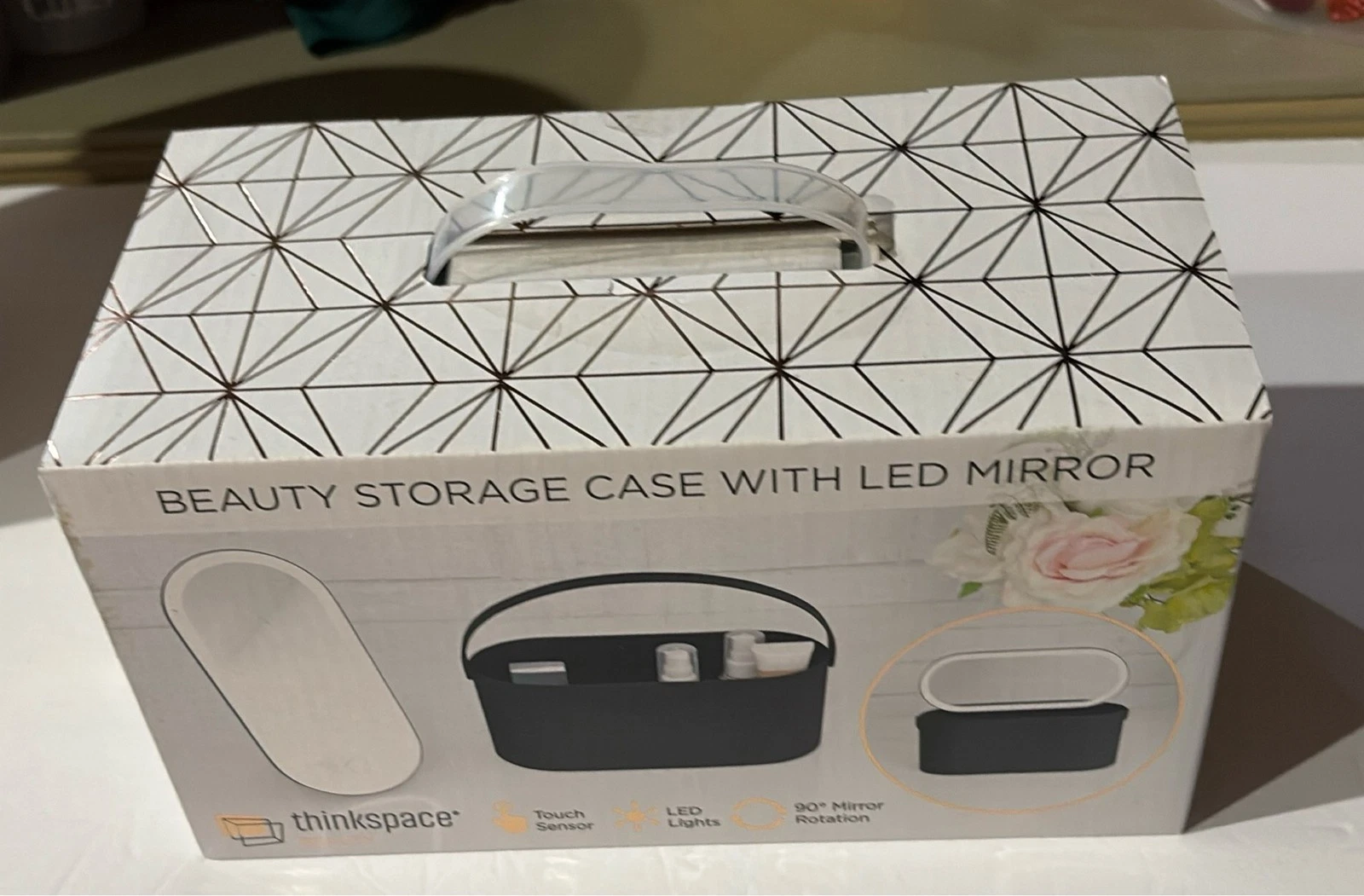 Thinkspace Beauty Storage Case with LED Mirror Touch Sensor Black
