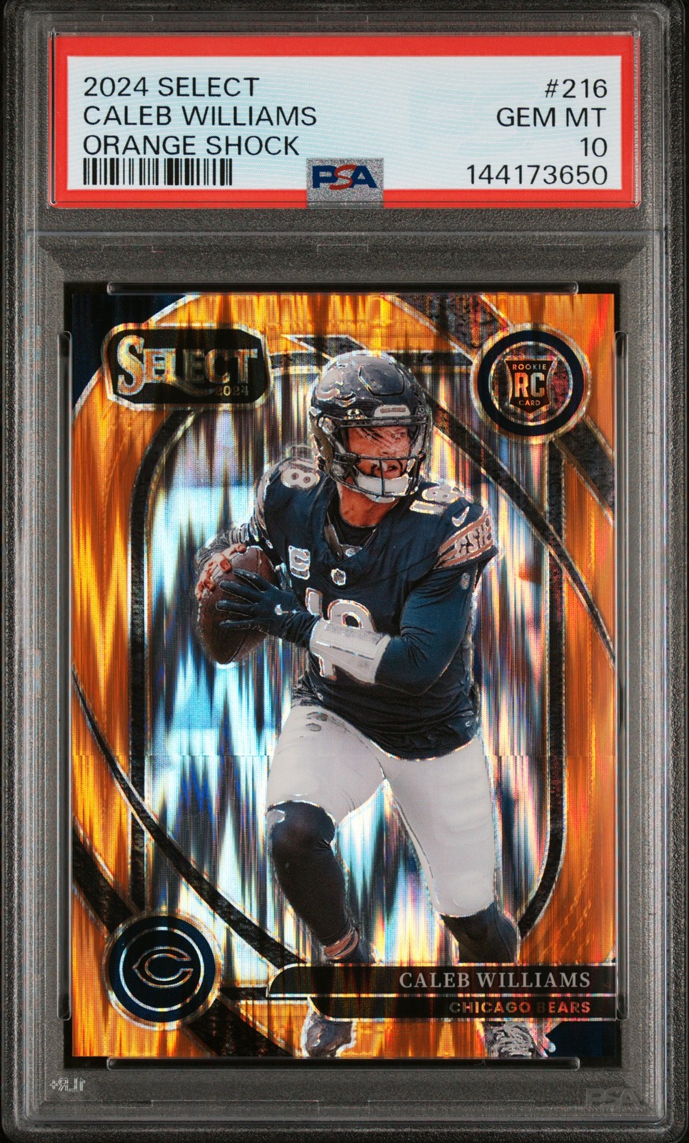 Caleb Williams Panini Select #216 Orange Shock