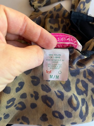 Vintage Y2K Pinky Punky Size M Nylon Mesh Top Bodycon Hook-Front Cheetah, Size M, $53.99 - Photo 11