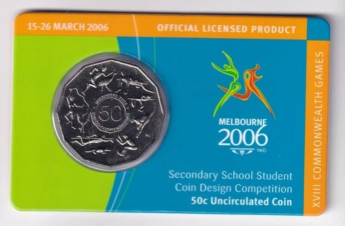AUSTRALIAN 2006 50 CENT COMMONWEALTH GAMES SCHOOL STUDENT COIN DESIGN #PL2214