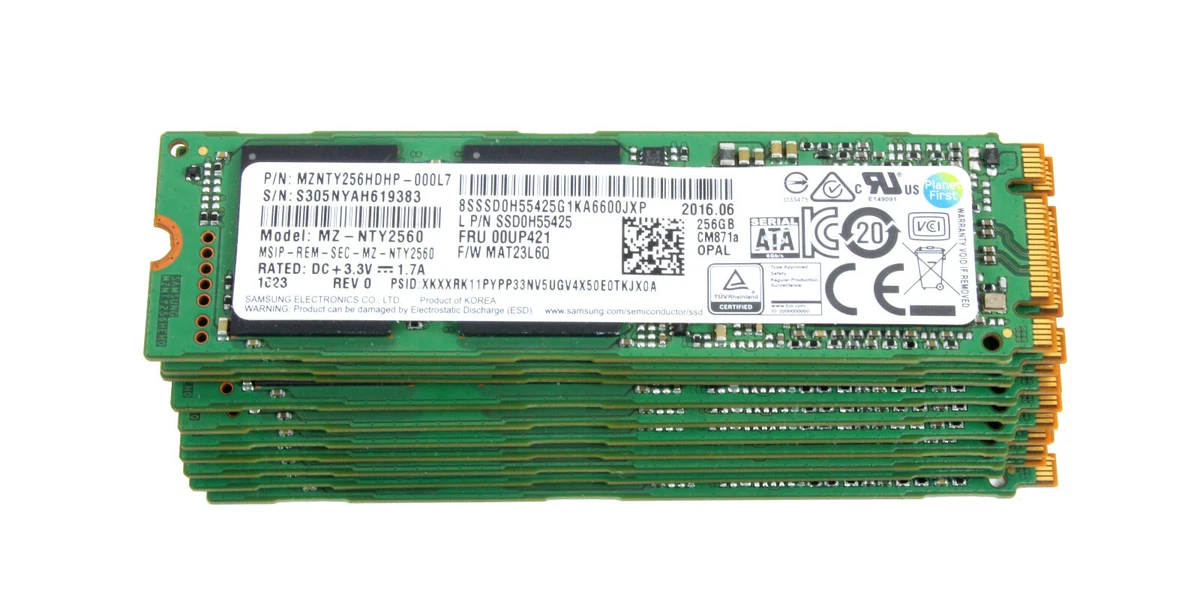 Lot of 10 Samsung OEM 256GB M.2 SSD Solid State Drive MZNTY256HDHP Tested