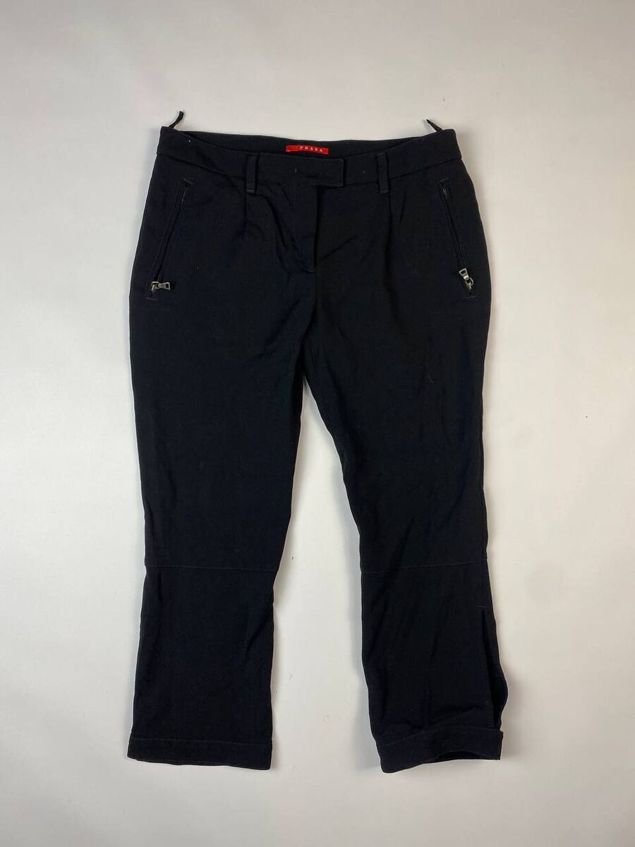 Vintage PRADA Black Croped DressTrousers Pants Size 44 / W34 Vintage PRADA Black Croped DressTrousers Pants Size 44 / W34