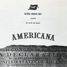 1977 Royal Viking Sky Orchestra Americana Program Circle Pacific Cruise Ship