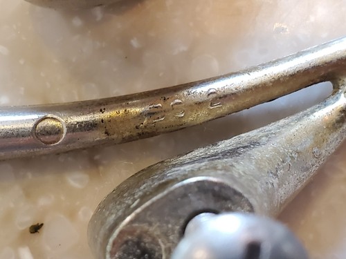 Nickel Mid Century Modern MCM Antique Hardware Drawer Pull Handle 3 3/4”centers - Picture 11 of 13