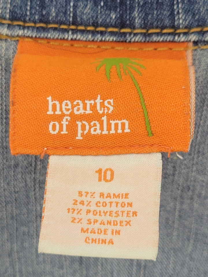 Chaqueta Blazer Hearts of Palm Mujer 10 Azul Denim Tachonado Cuentas Boho Southwest Foto 4 de 4