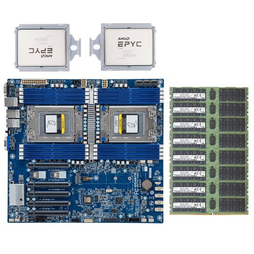 Gigabyte MZ72-HB0 Motherbaord Rev 4.0 + 2x AMD EPYC 7B13 CPU +8x 32GB 2666V RAM - 第 1/7 張圖片
