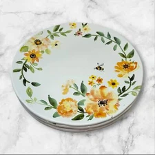 The Spring Shop Floral Bee Dinner Plates | Set of 4 | Excellent Condition