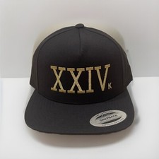 24K XXIVk Magic Snapback Bruno Mars Custom Embroidery Hat Yupoong Black  Gold