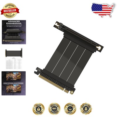 10cm PCIe 5.0 Riser Cable with Right Angle Design for Advanced Gaming Systems