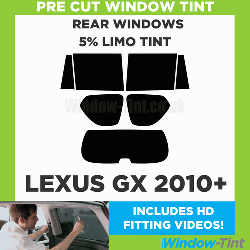 Pre Cut Window Tint for Lexus GX 2010+ 5% Limo Black Rear Car Tinting Film film - Picture 2 of 10