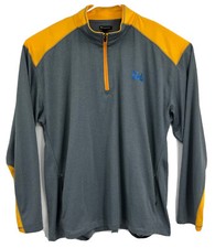 UCLA Bruins Champion 1/4 Zip Pullover Shirt Sweater Men's Gray Yellow Sz 2XL